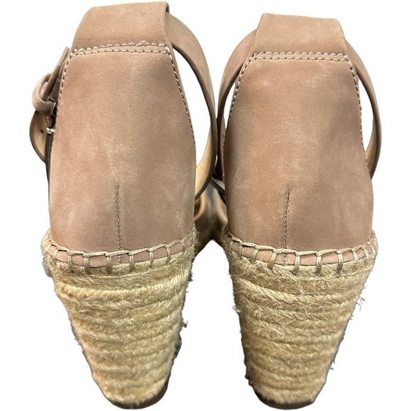 Vince Camuto Suede Wedge Sandals Espadrilles in Taupe Tan Size 9.5 Suede Leather - Picture 10 of 15